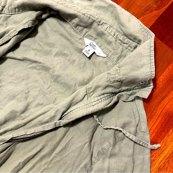 Green lightweight jacket, convertible sleeves, longer length, M - Picture 7 of 12